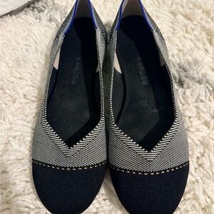 Rothy's Black and Gray Flats cap toe 11.5